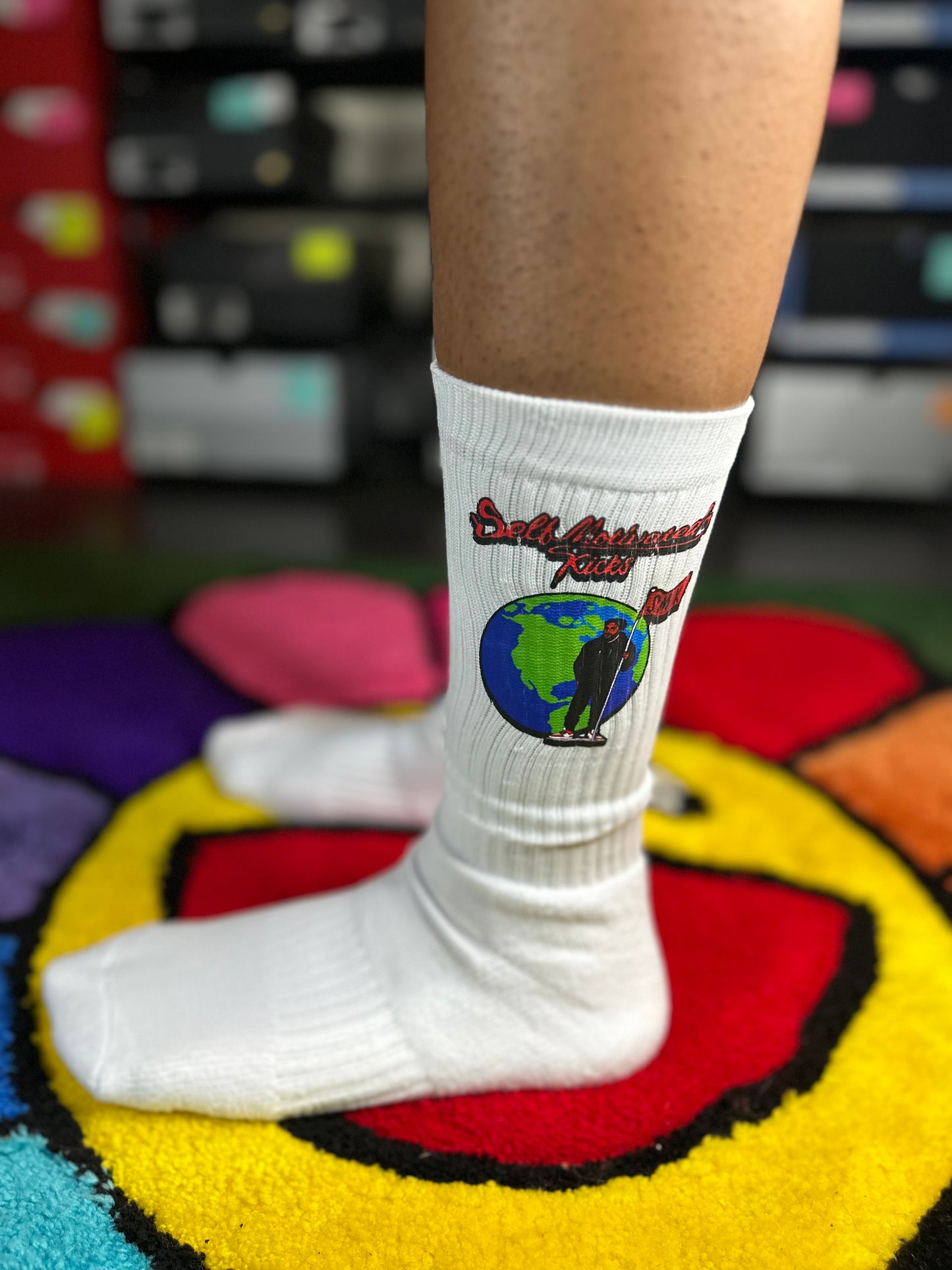 “ONLY TIME WILL TELL” Collection “ White Cushioned Socks”