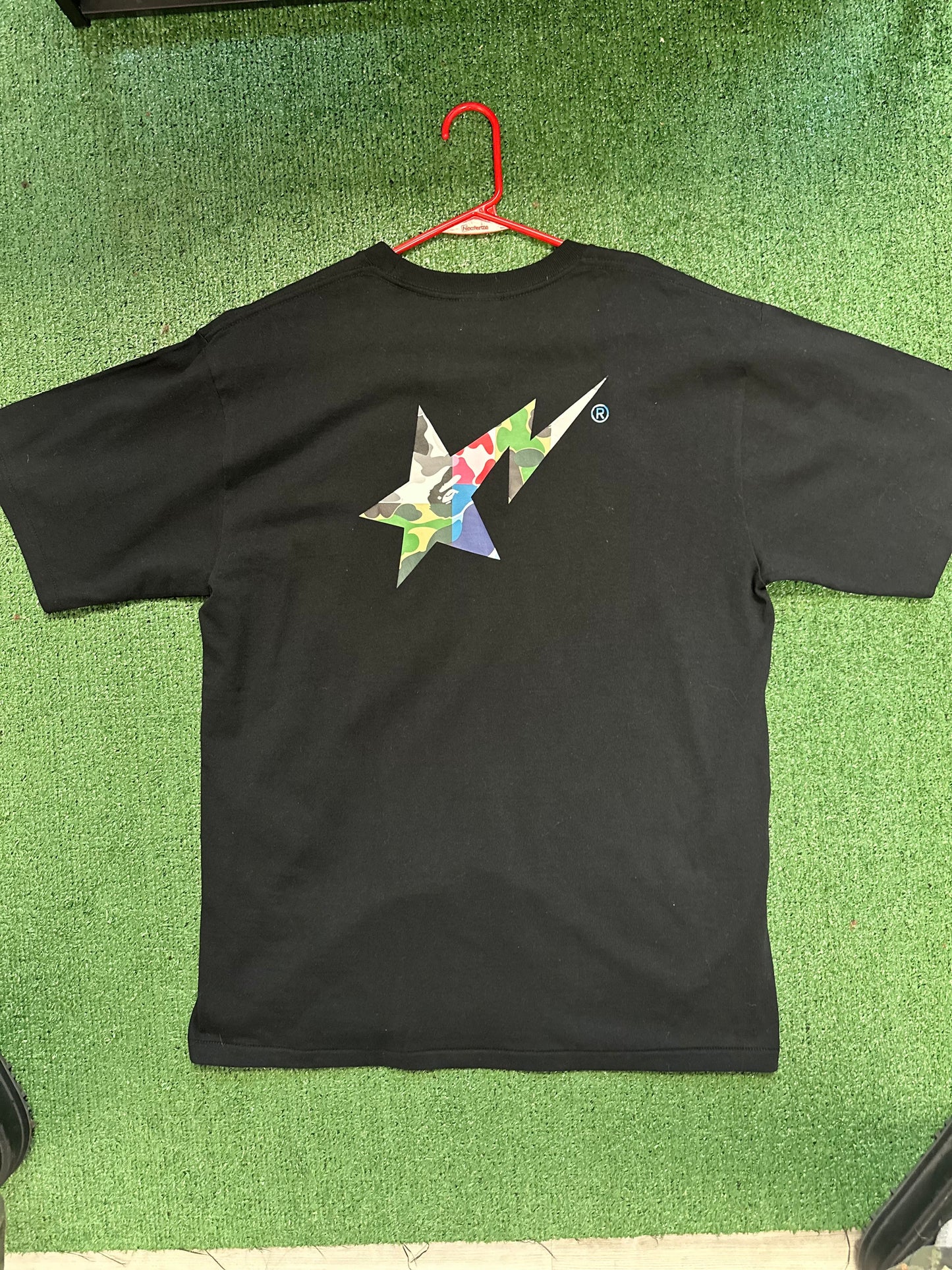 Bape ABC Camo Crazy Bape Sta Logo  Tee (Black)