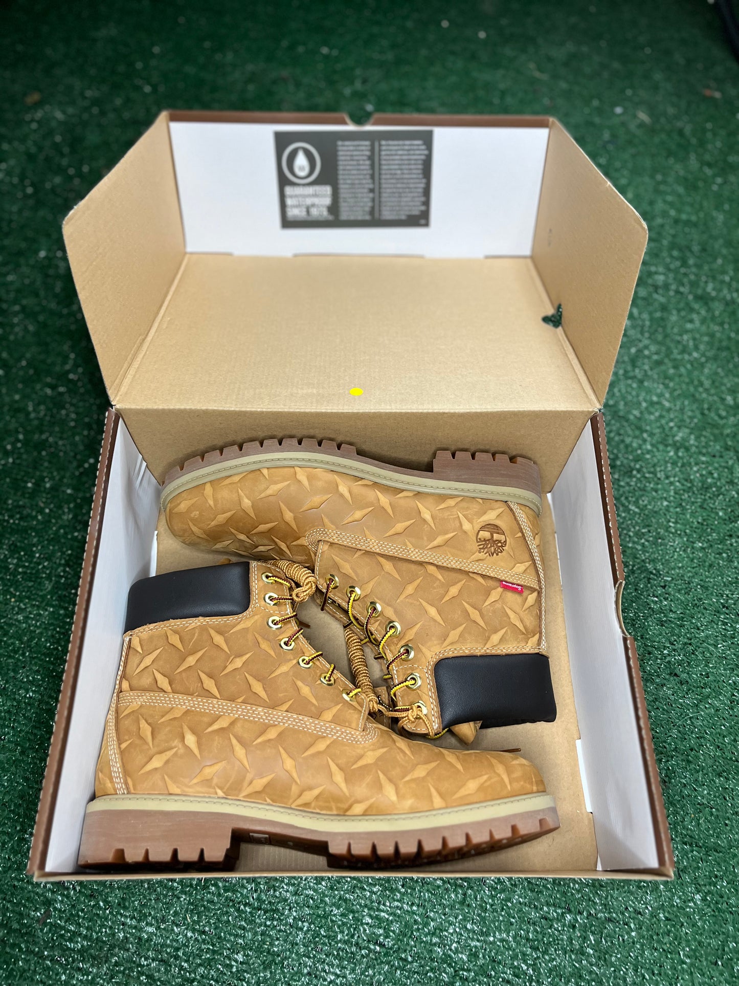 Supreme x 6 inch Premium Waterproof boot “Embossed Diamond Plate-Wheat”