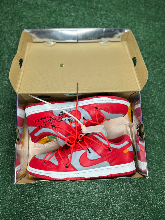 Off-White X Nike Dunk Low 
“University Red”