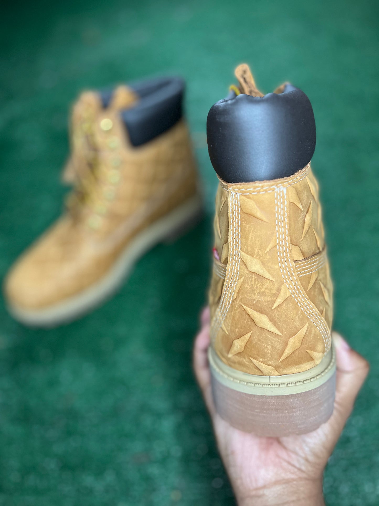 Supreme x 6 inch Premium Waterproof boot “Embossed Diamond Plate-Wheat”