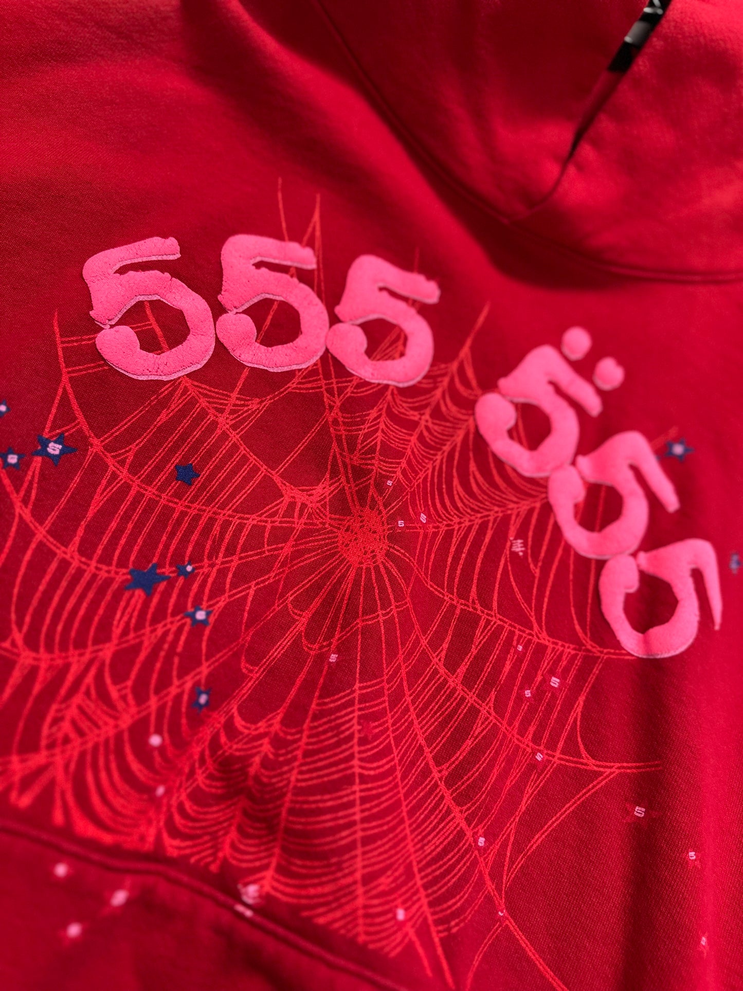Sp5der Worldwide Red Angel Number 555 Hoodie